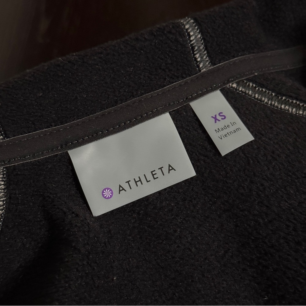 Athleta XS Gray Stronger Longer Fleece Lined Full Zip Hoodie Coat Jacket - Picture 7 of 10